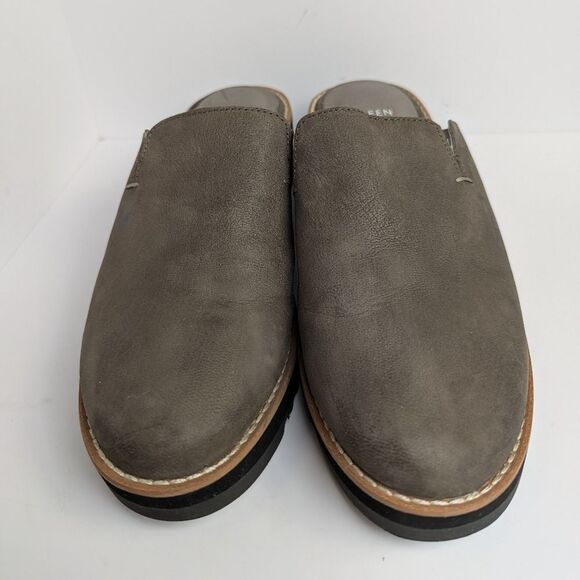 Eileen Fisher Loti Taupe Leather Platform Clog Mules Slip On Womens 6.5 - Picture 4 of 5